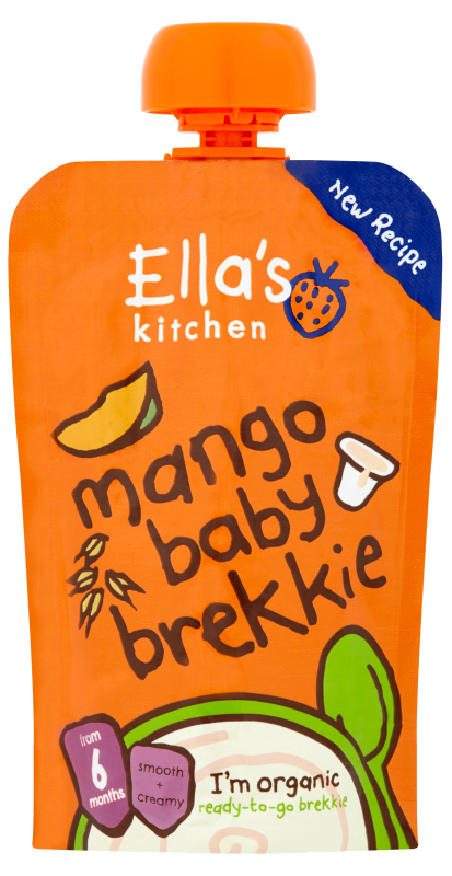Ellas Kitchen mango baby brekkie pouch front of pack O