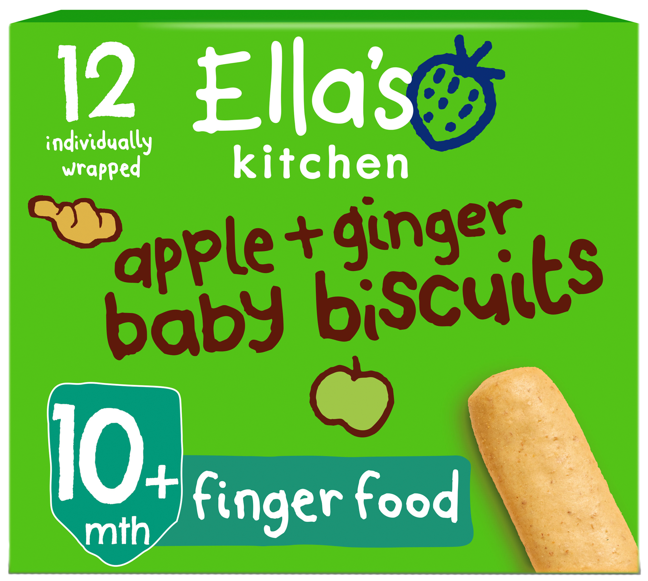 Ellas kitchen apple ginger biscuits box front of pack O