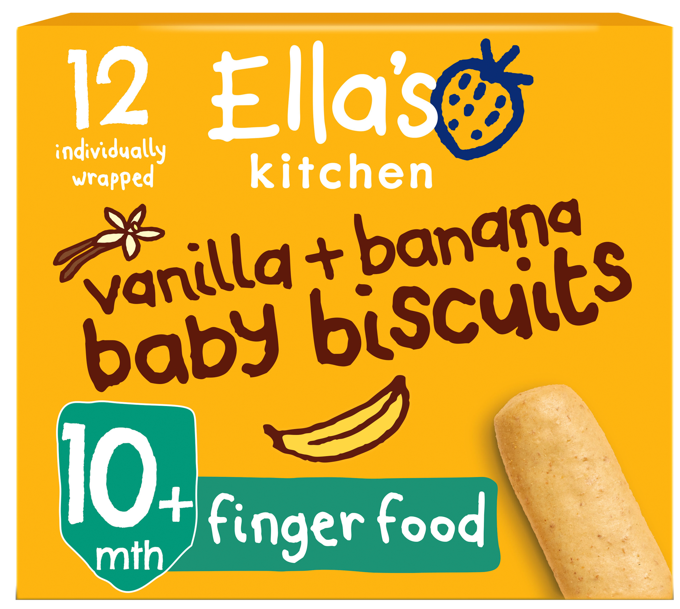 Ellas kitchen baby biscuits vanilla banana box front of pack O