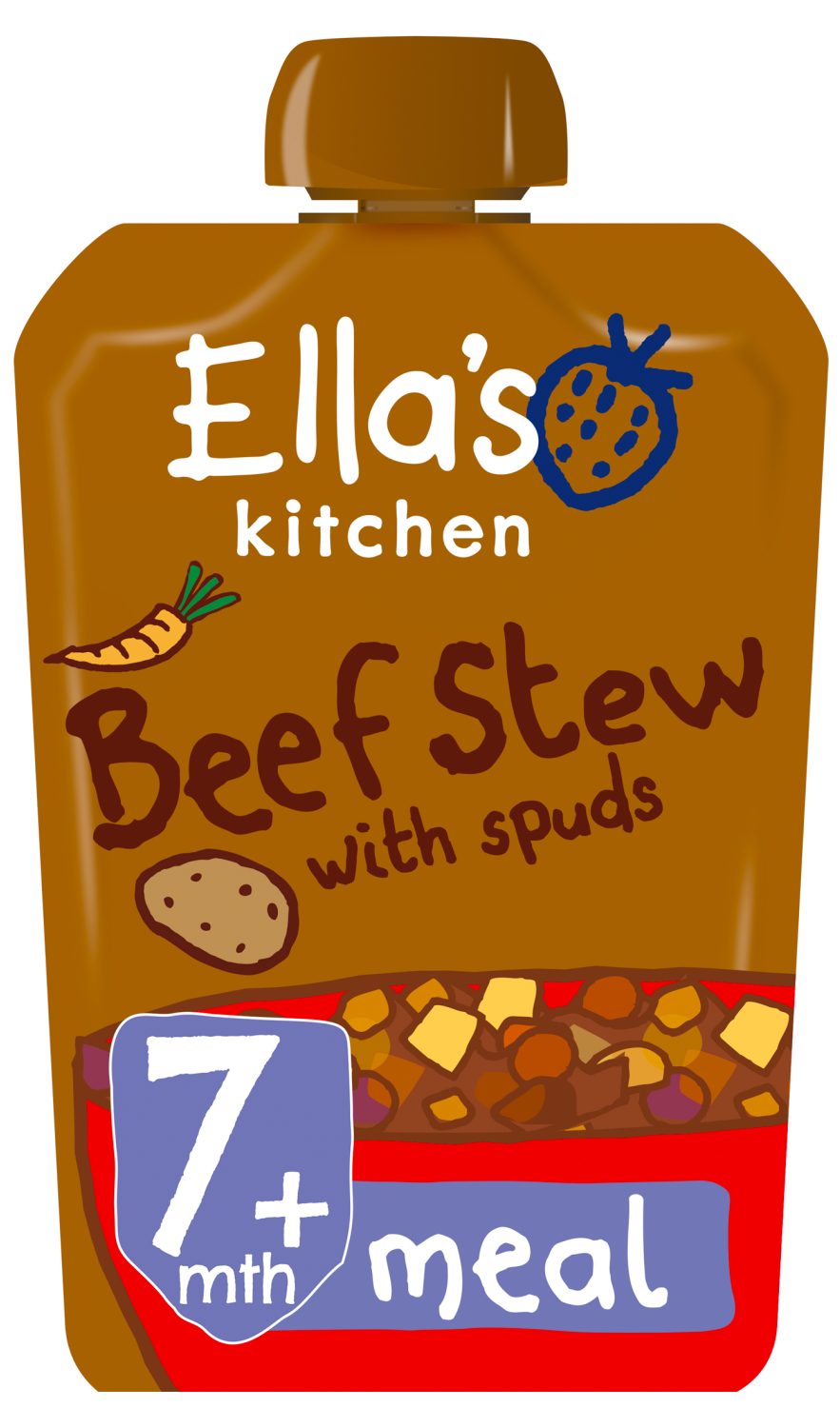 Ellas kitchen beef stew potatoes pouch 7 months front of pack O