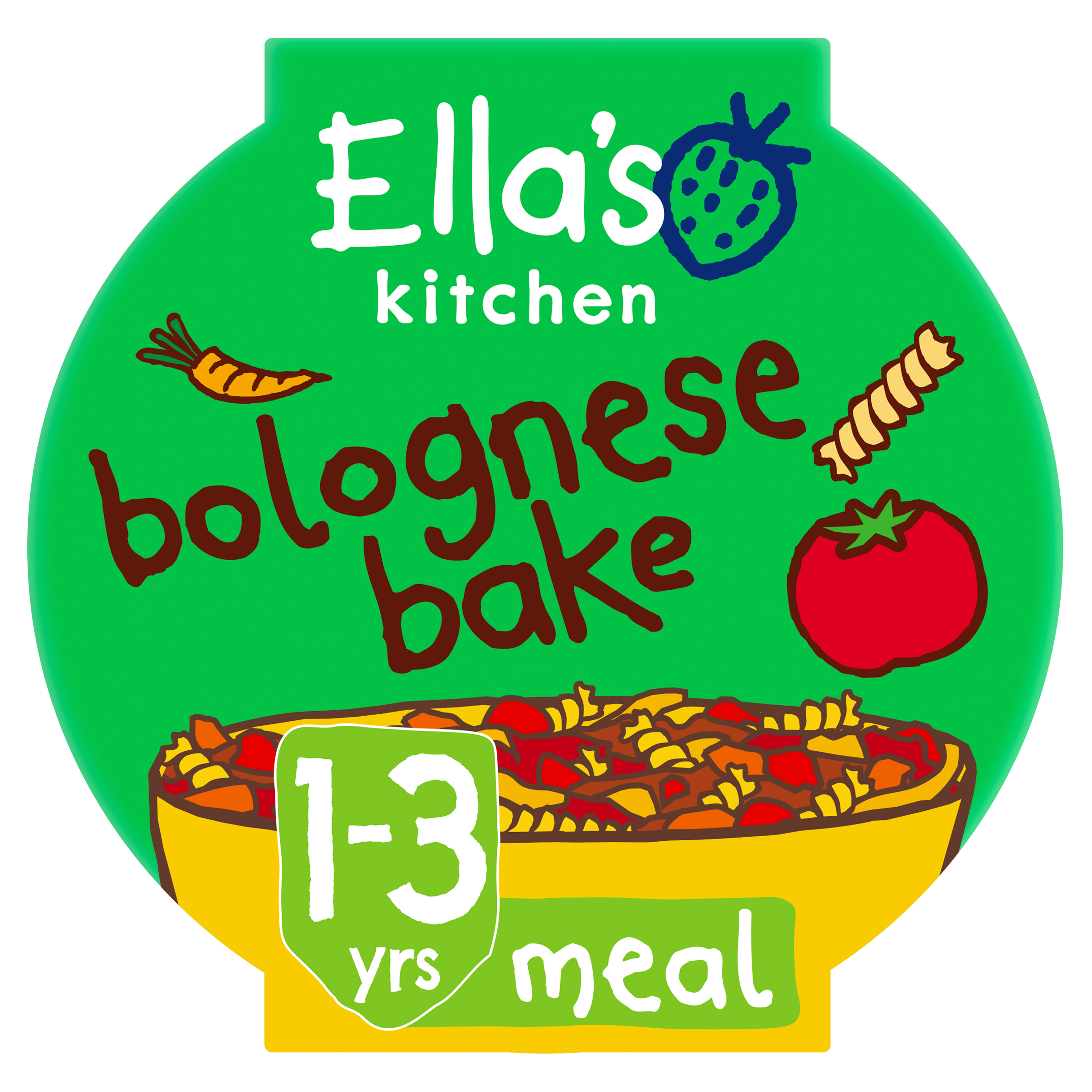 Ellas kitchen bolognese bake pot 1 3 years front of pack O