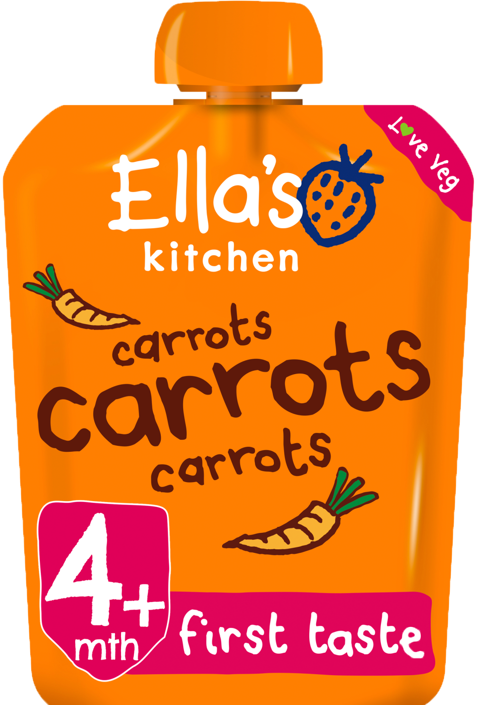 Ellas kitchen carrots carrots carrots pouch front of pack O