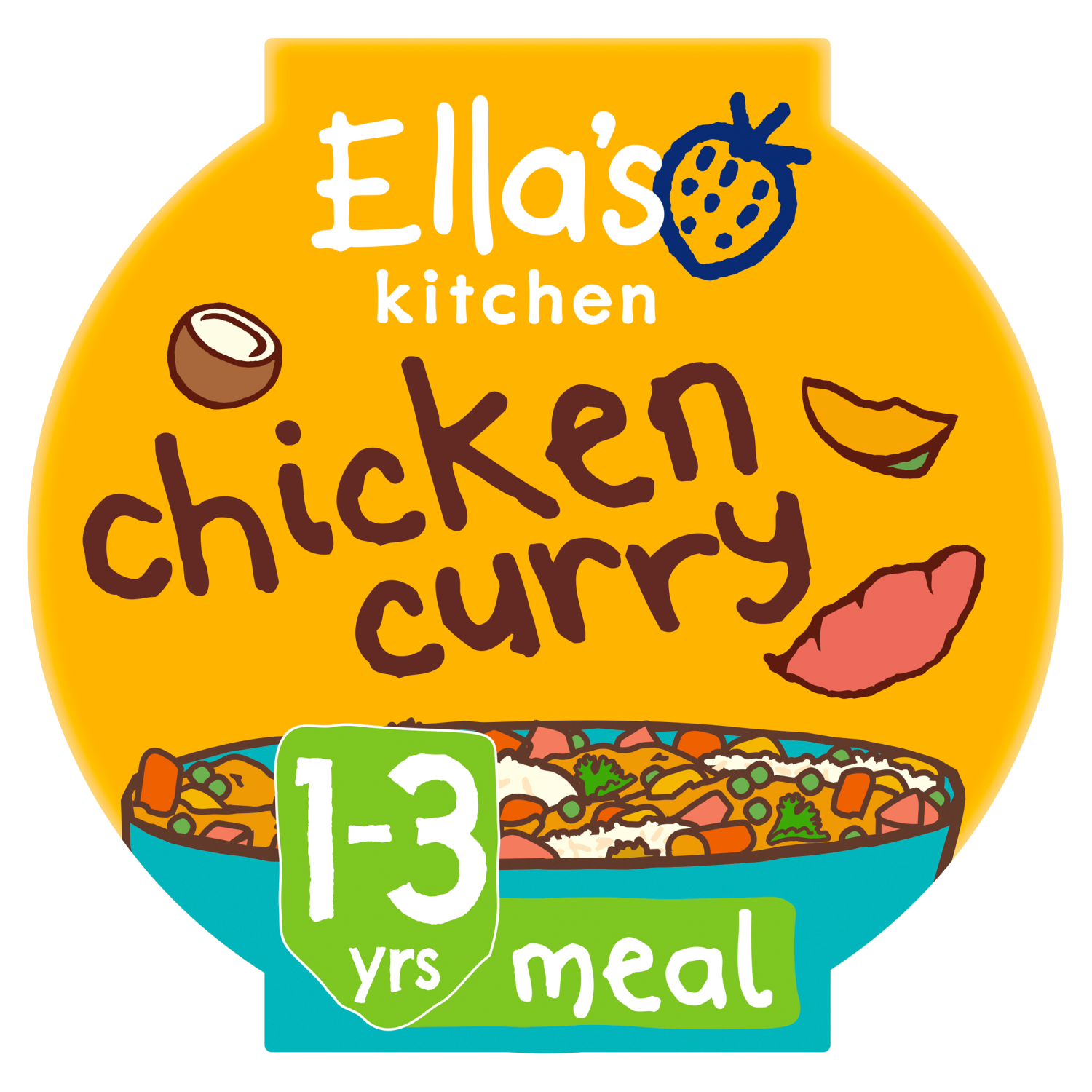 Ellas kitchen chicken curry pot 1 3 years front of pack O