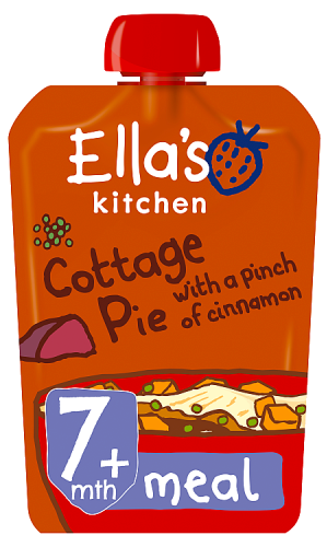 Ellas kitchen cottage pie cinnamon pouch 7 months front of pack O