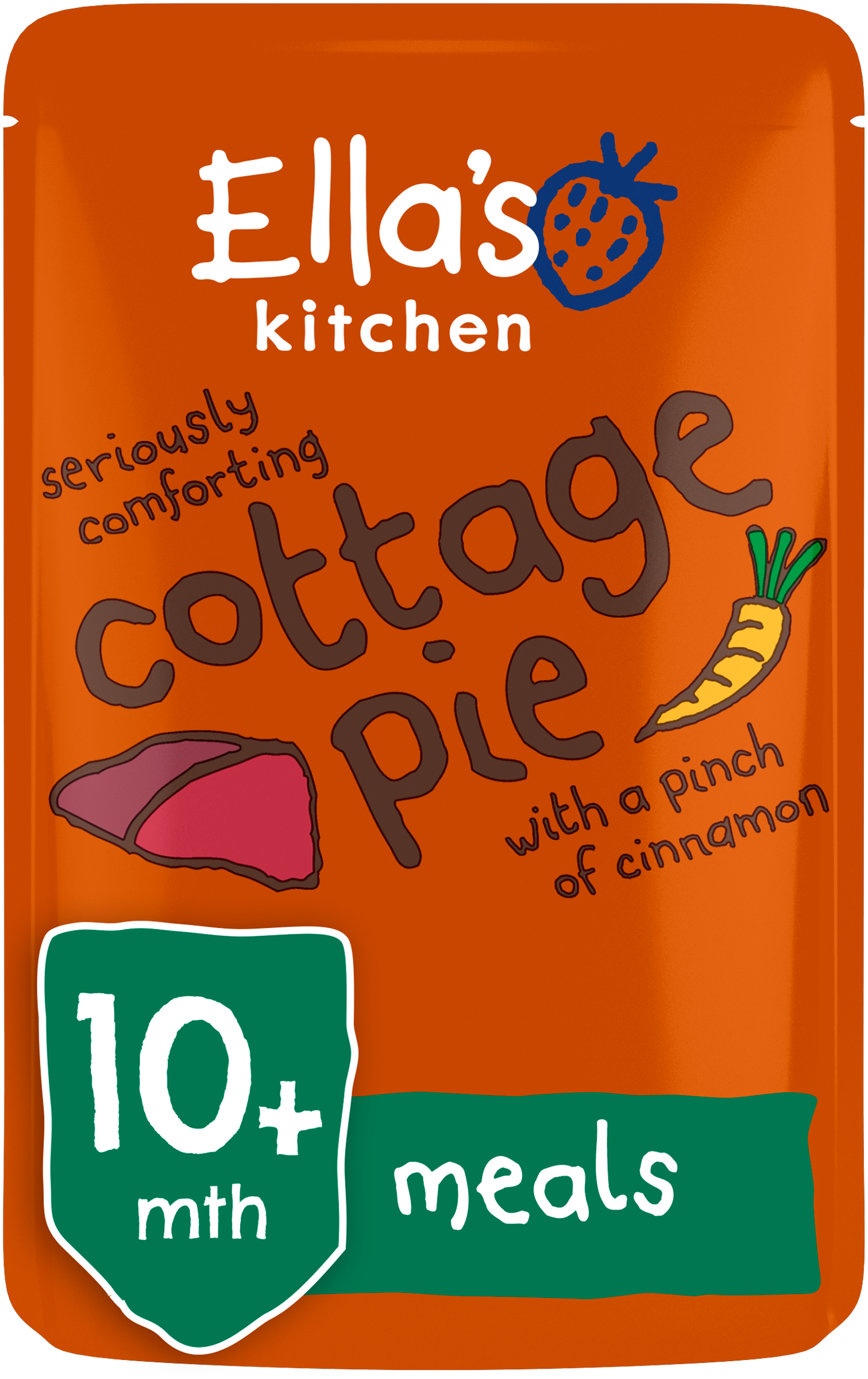 Ellas kitchen cottage pie pouch 10 months front of pack O
