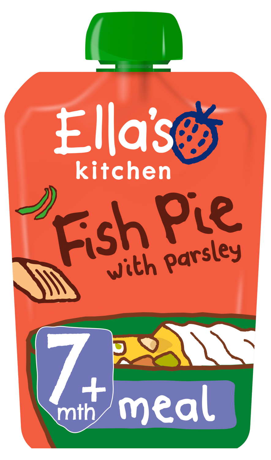 Ellas kitchen fish pie parsley pouch 7 months front of pack O