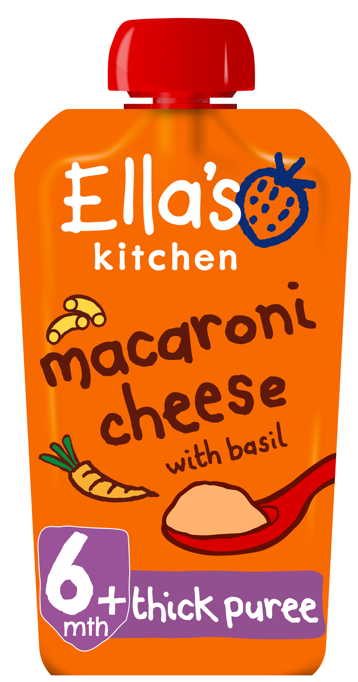 Ellas kitchen macaroni cheese basil pouch front of pack O