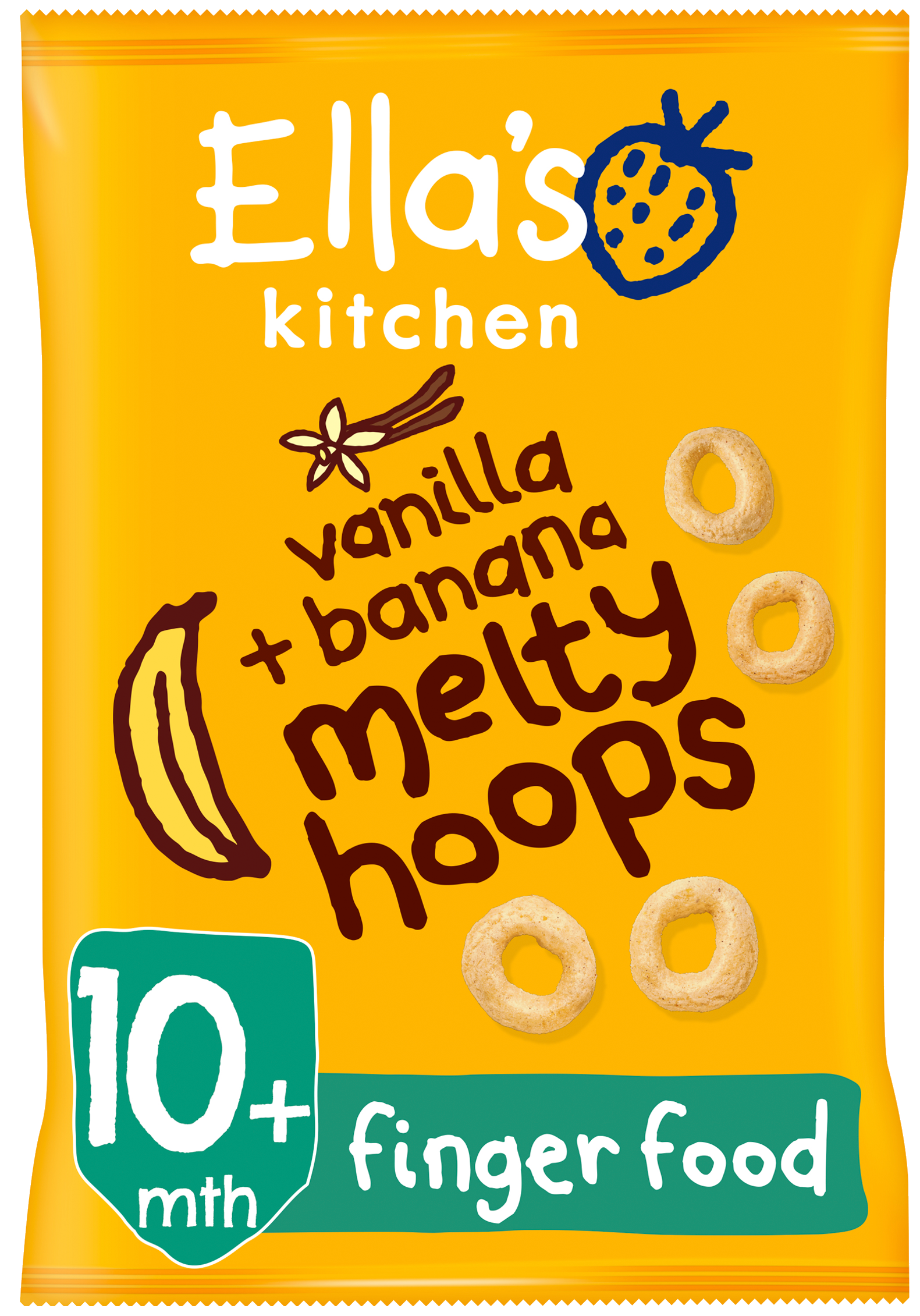 Ellas kitchen melty hoops vanilla banana bag front of pack O