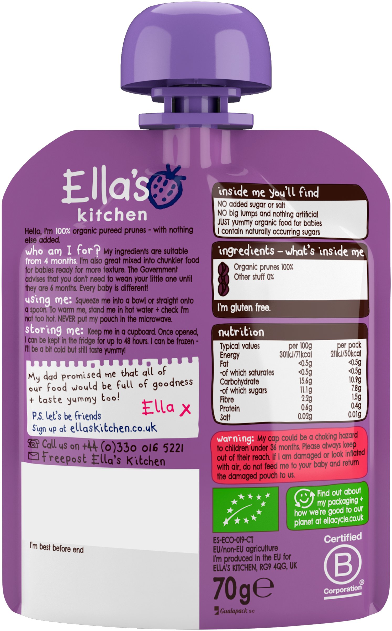 Buy Organic Prunes Puree Ella S Kitchen
