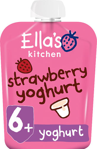 Ellas kitchen strawberry yoghurt pouch 6 months front of pack O