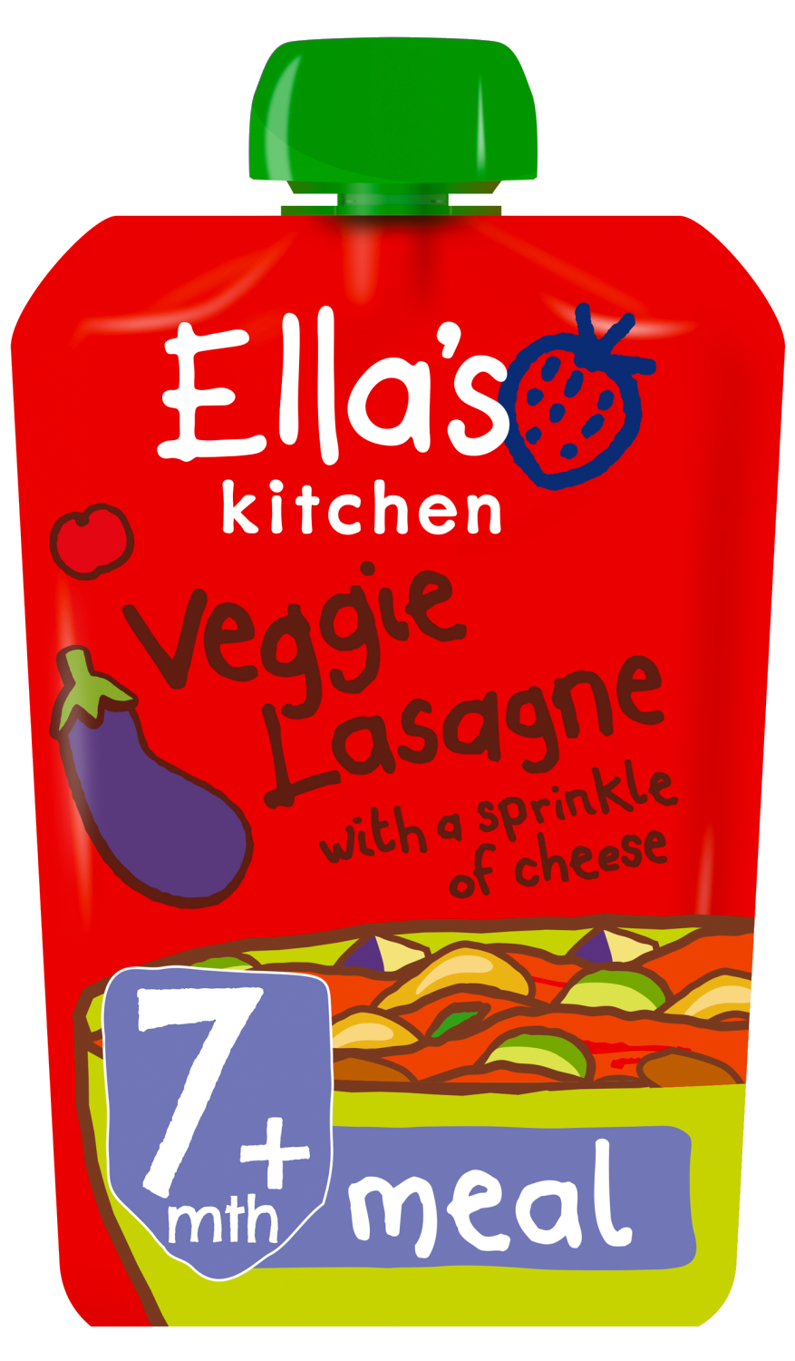 Ellas kitchen veggie lasagne cheese pouch 7 months front of pack O