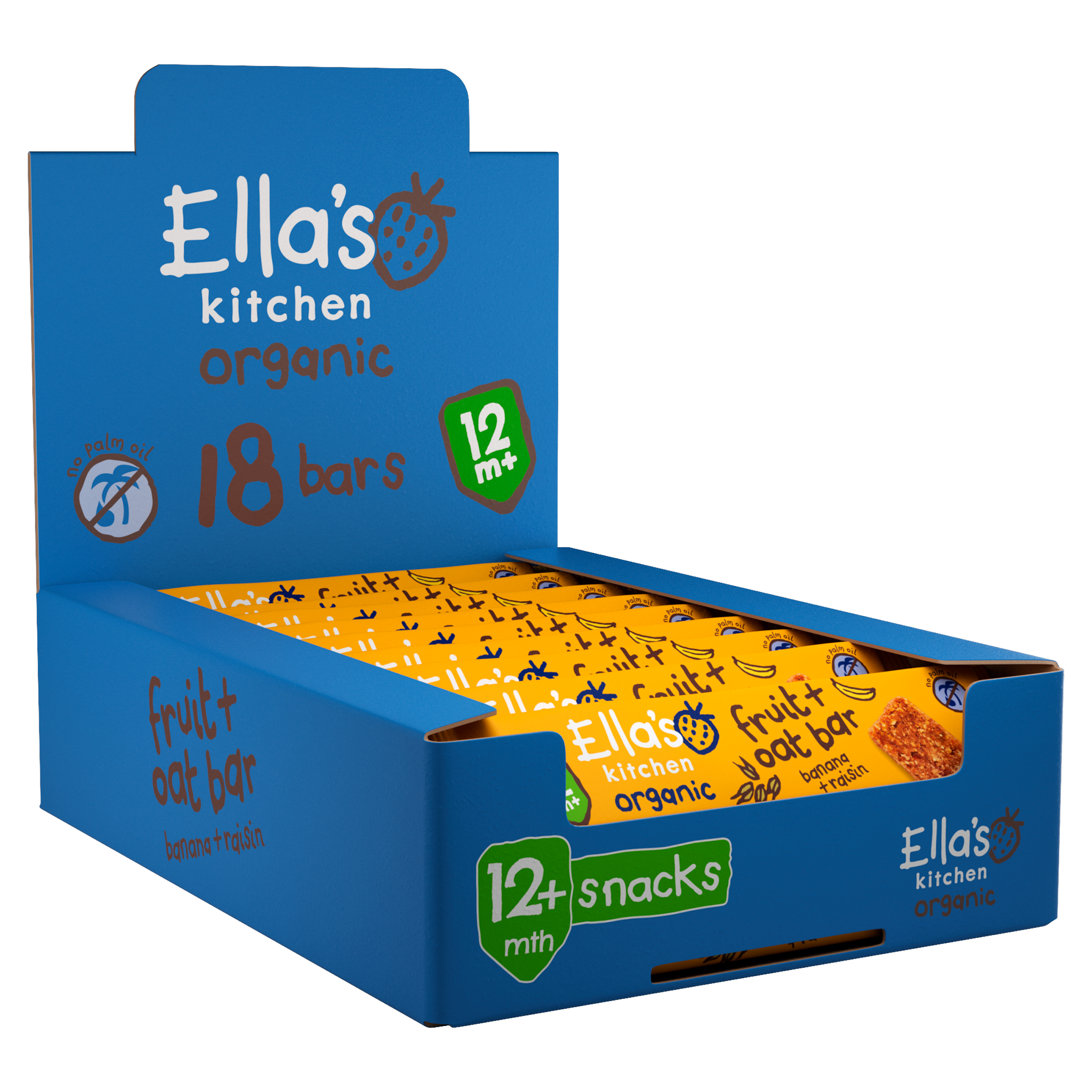 Ellas kitchen fruit oat product from 12 months front of pack bulk