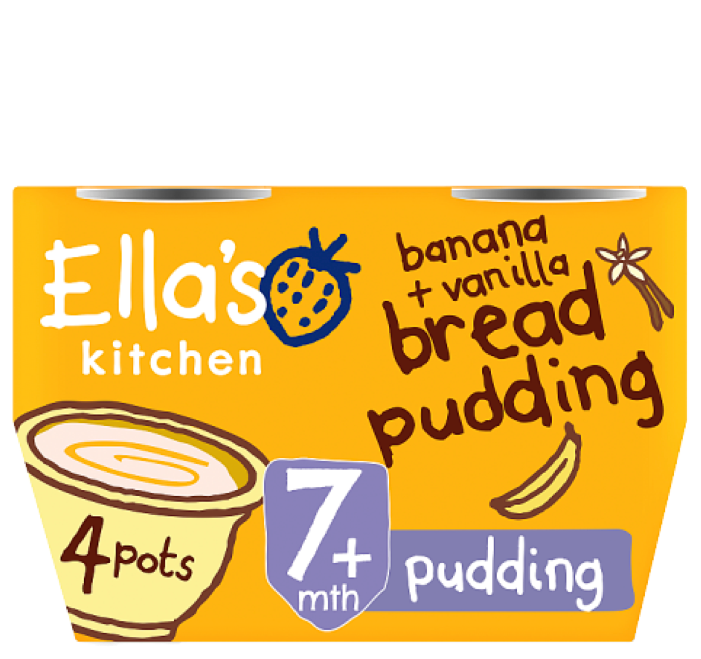Banana vanilla bread pudding front