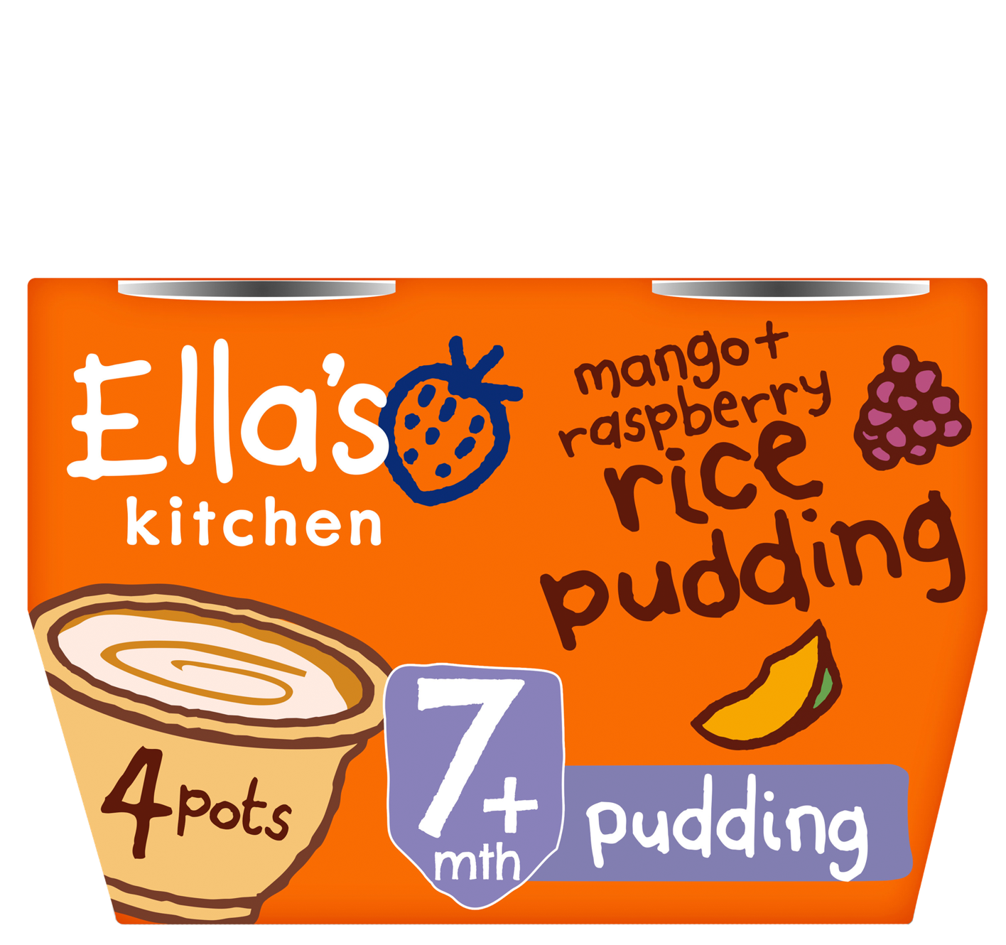 Mango raspberry rice pudding front