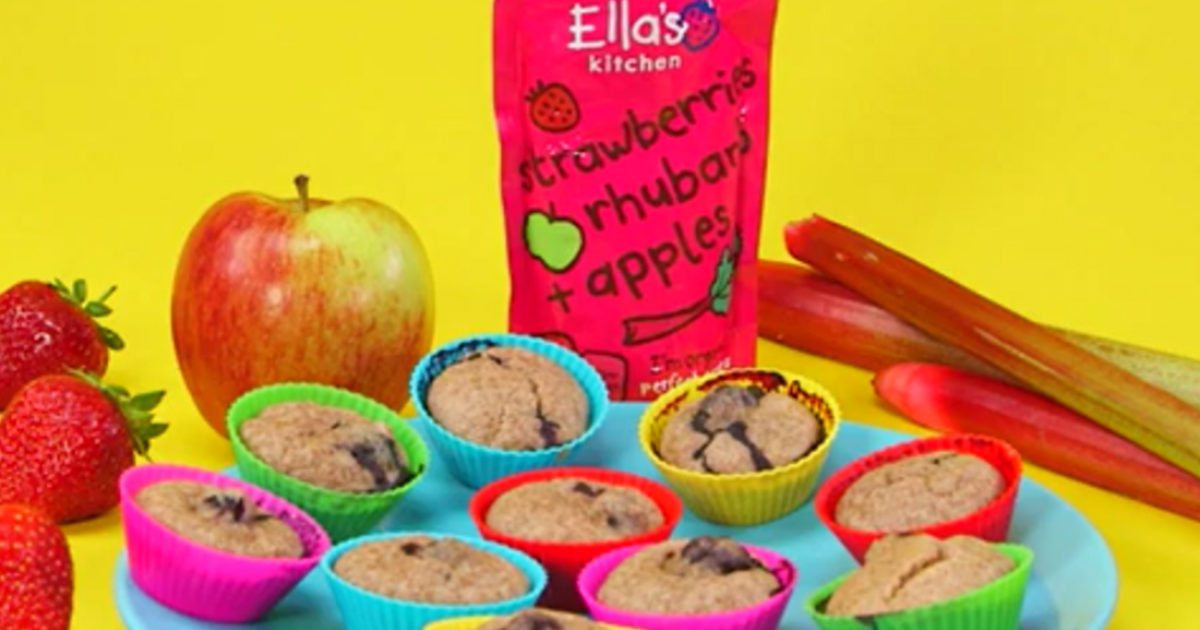 Rhubarb + Apple Muffin Recipe for Babies | Ella's Kitchen